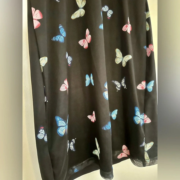 Elodie K Butterfly Mesh Fitted Minidress women’s XS colorful y2k dress - Picture 4 of 7